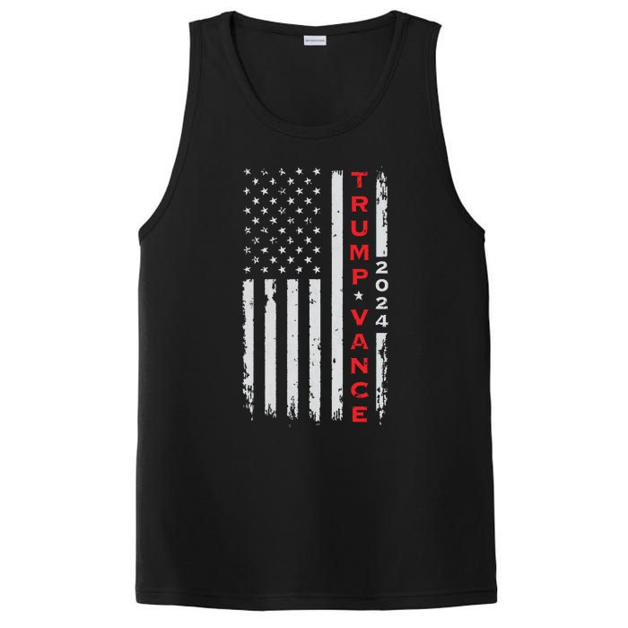 Trump Vance 2024 Vintage Subdued Vertical Flag PosiCharge Competitor Tank