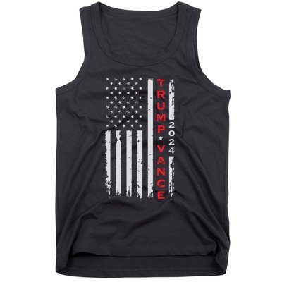 Trump Vance 2024 Vintage Subdued Vertical Flag Tank Top