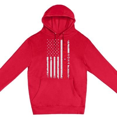 Trump Vance 2024 Vintage Subdued Vertical Flag Premium Pullover Hoodie