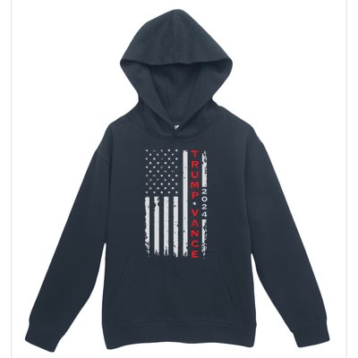 Trump Vance 2024 Vintage Subdued Vertical Flag Urban Pullover Hoodie