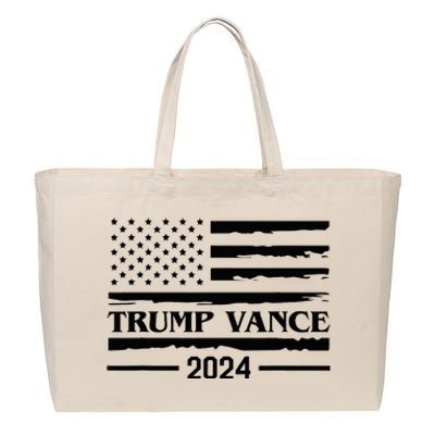 Trump Vance 2024 Us Flag Vintage Election President 2024 Cotton Canvas Jumbo Tote