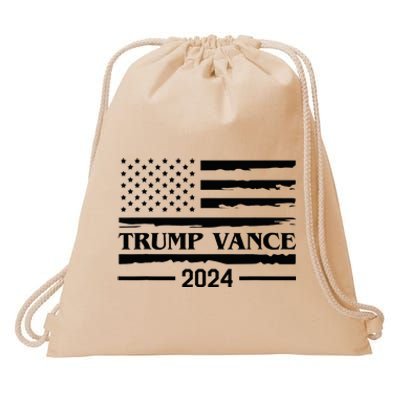 Trump Vance 2024 Us Flag Vintage Election President 2024 Drawstring Bag