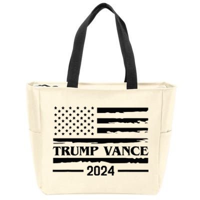 Trump Vance 2024 Us Flag Vintage Election President 2024 Zip Tote Bag