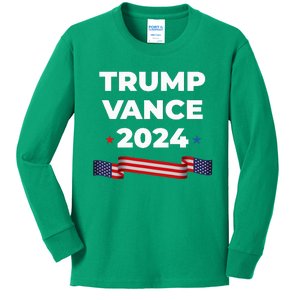 Trump Vance 2024 Kids Long Sleeve Shirt