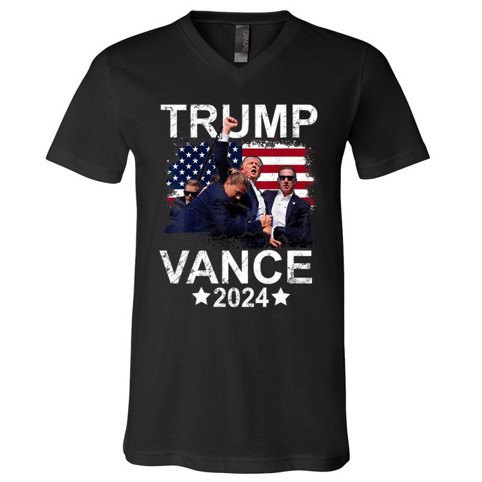 Trump Vance 2024 President Trump Supporter Re Election V-Neck T-Shirt