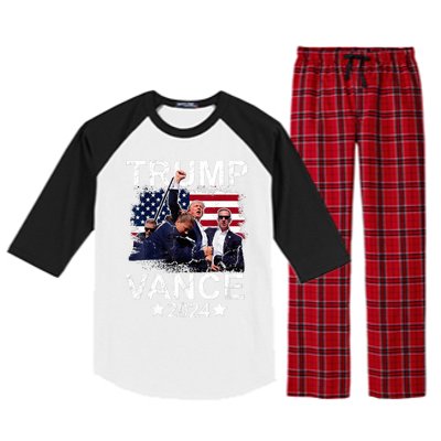 Trump Vance 2024 President Trump Supporter Re Election Raglan Sleeve Pajama Set