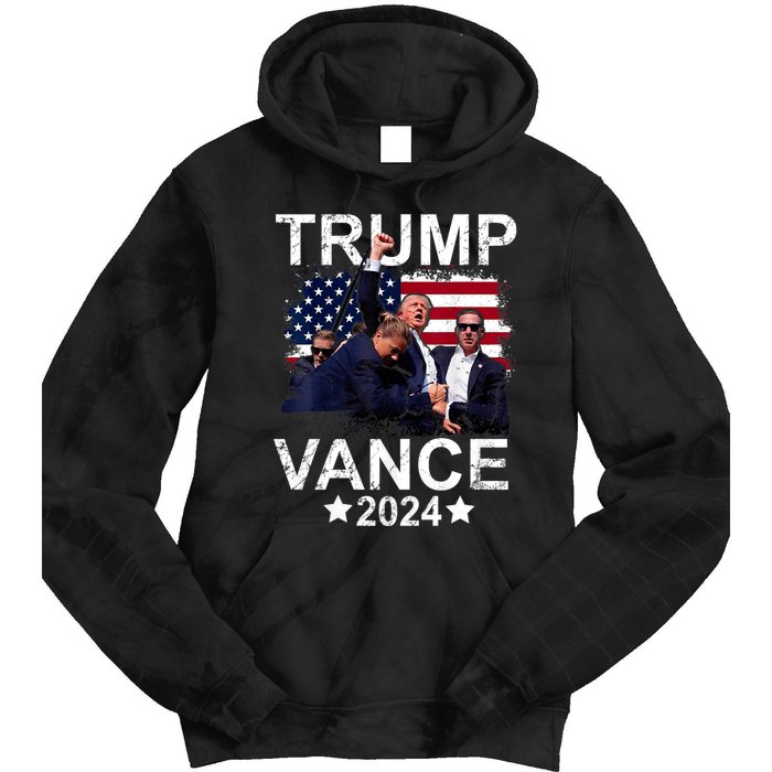 Trump Vance 2024 President Trump Supporter Re Election Tie Dye Hoodie