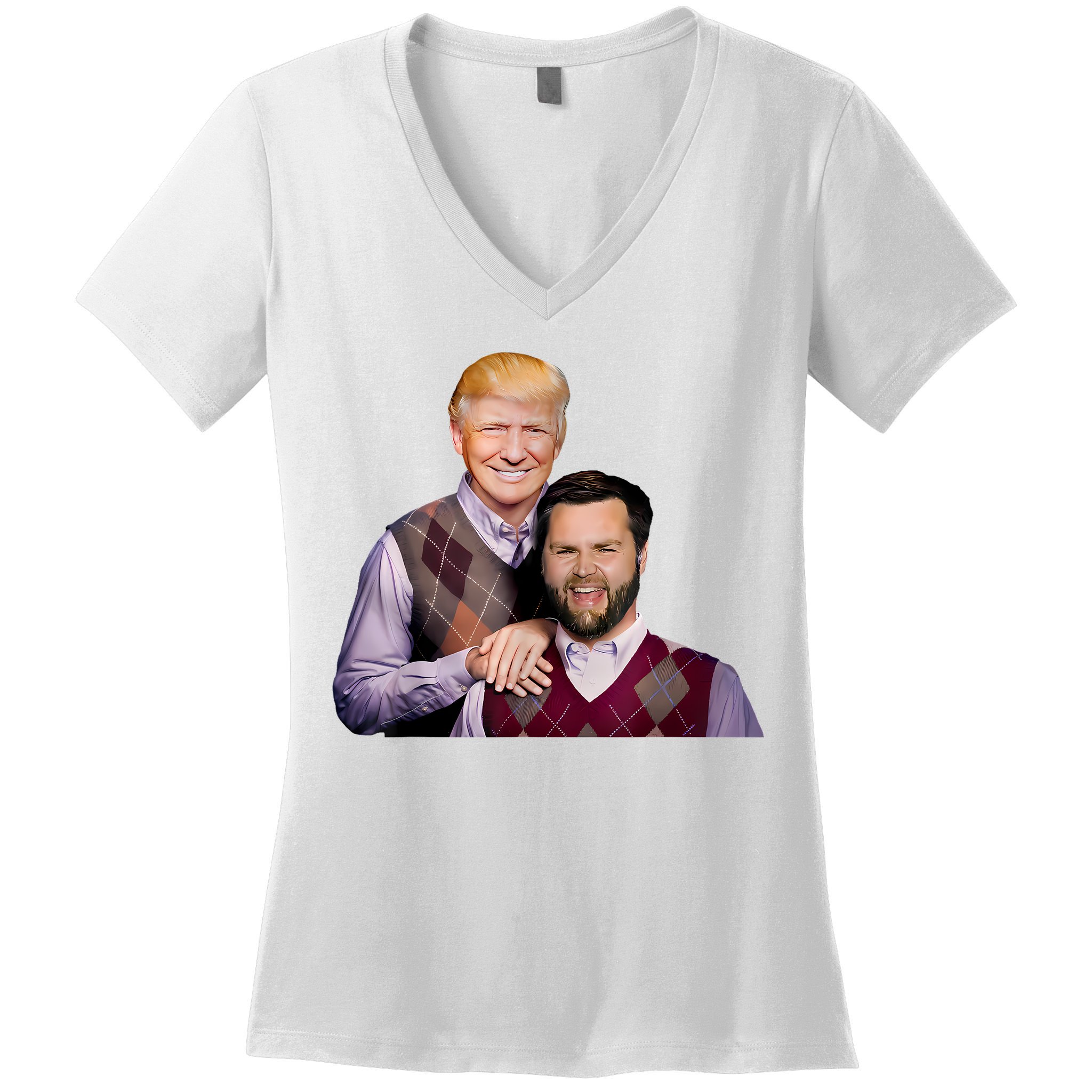 Trump Vance 2024 Brothers Funny Parody Trump J.D. Vance Bros Women's V-Neck T-Shirt