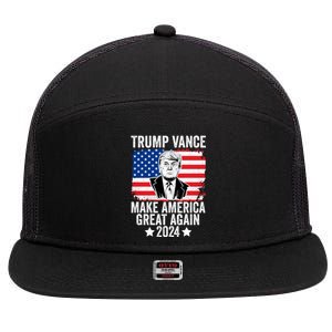 Trump Vance 2024 Make America Great Again Trump 2024 7 Panel Mesh Trucker Snapback Hat