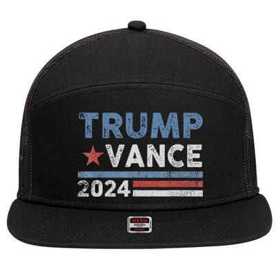 Trump Vance 2024 President Trump 7 Panel Mesh Trucker Snapback Hat