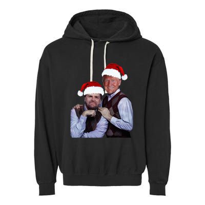 Trump Vance 2024 Brothers Santa Funny Trump Vance Christmas Garment-Dyed Fleece Hoodie