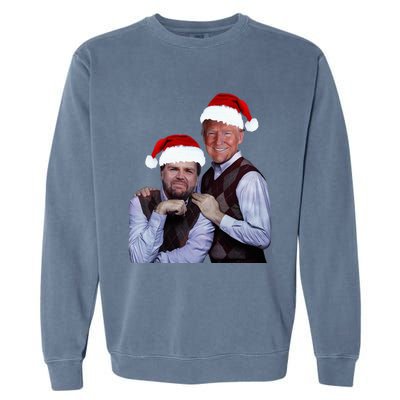 Trump Vance 2024 Brothers Santa Funny Trump Vance Christmas Garment-Dyed Sweatshirt