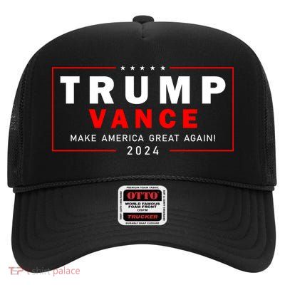 Trump Vance 2024 Make America Great Again Maga President High Crown Mesh Back Trucker Hat