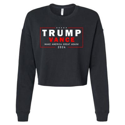 Trump Vance 2024 Make America Great Again Maga President Cropped Pullover Crew