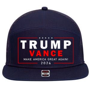 Trump Vance 2024 Make America Great Again Maga President 7 Panel Mesh Trucker Snapback Hat