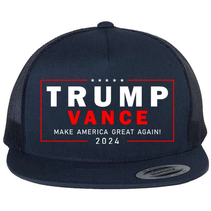 Trump Vance 2024 Make America Great Again Maga President Flat Bill Trucker Hat