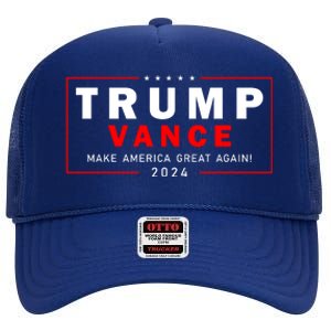 Trump Vance 2024 Make America Great Again Maga President High Crown Mesh Back Trucker Hat