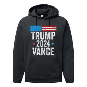 Trump Vance 2024 Donald Trump Jd Vance 2024 Pro Trump 2024 Performance Fleece Hoodie