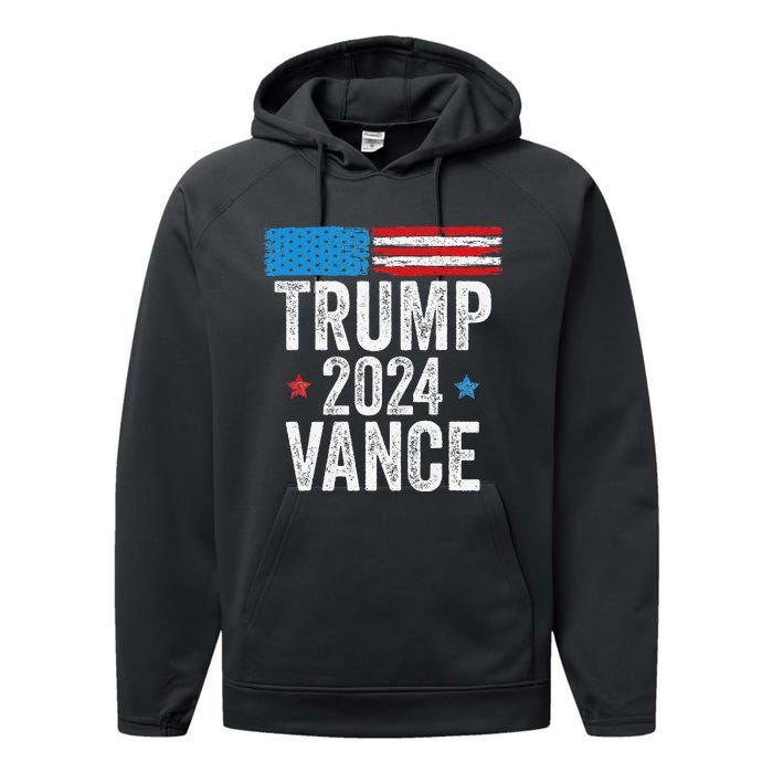 Trump Vance 2024 Donald Trump Jd Vance 2024 Pro Trump 2024 Performance Fleece Hoodie