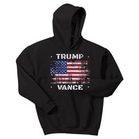 Trump Vance 2024 Distressed Us Flag Election President 2024 Kids Hoodie