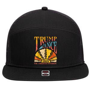 Trump Vance 2024 President Vote For A Brighter Tomorrow 7 Panel Mesh Trucker Snapback Hat