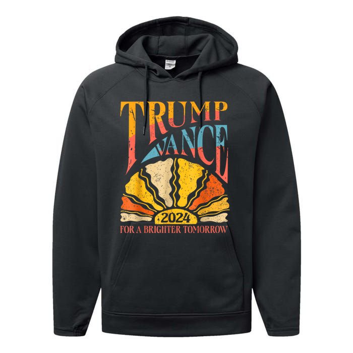 Trump Vance 2024 President Vote For A Brighter Tomorrow Performance Fleece Hoodie