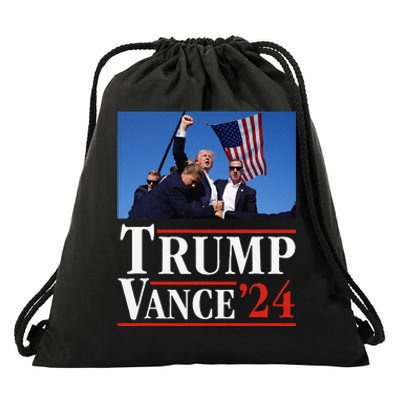 Trump Vance 2024 Donald Trump Shot Usa Election Rally Drawstring Bag