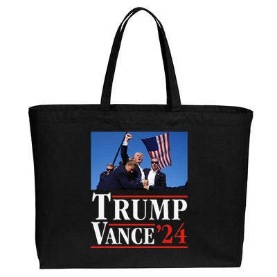 Trump Vance 2024 Donald Trump Shot Usa Election Rally Cotton Canvas Jumbo Tote