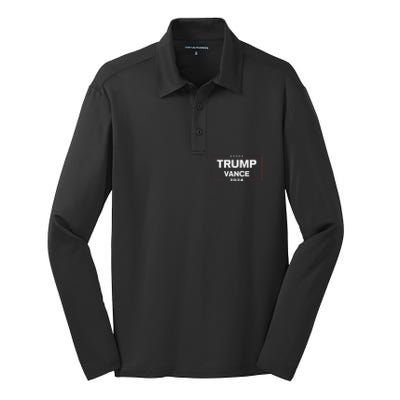 Trump Vance 2024 For President Vp Election Campaign Pocket Silk Touch Performance Long Sleeve Polo