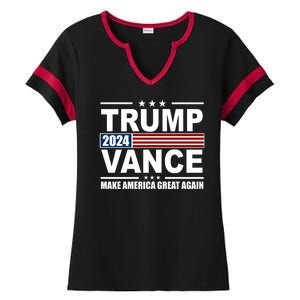 Trump Vance 2024 Make America Great Again Ladies Halftime Notch Neck Tee