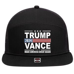 Trump Vance 2024 Make America Great Again 7 Panel Mesh Trucker Snapback Hat