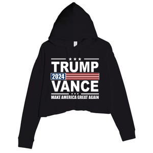 Trump Vance 2024 Make America Great Again Crop Fleece Hoodie