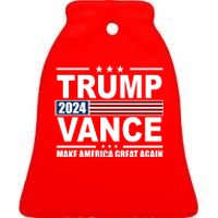 Trump Vance 2024 Make America Great Again Ceramic Bell Ornament