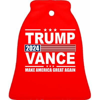 Trump Vance 2024 Make America Great Again Ceramic Bell Ornament