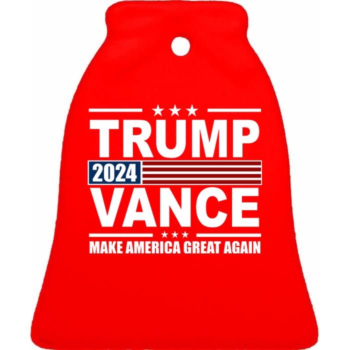 Trump Vance 2024 Make America Great Again Ceramic Bell Ornament