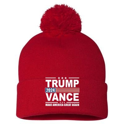 Trump Vance 2024 Make America Great Again Pom Pom 12in Knit Beanie