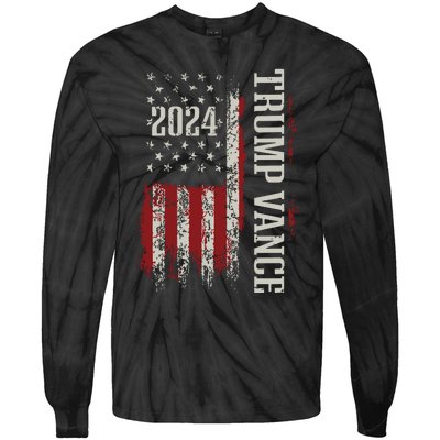 Trump Vance 2024 President Trump Supporter Reelection Tie-Dye Long Sleeve Shirt