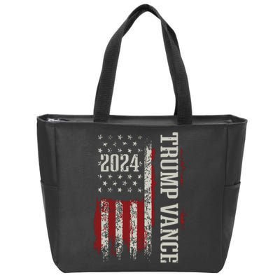 Trump Vance 2024 President Trump Supporter Reelection Zip Tote Bag