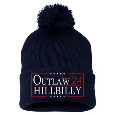 Trump Vance 24 Outlaw Hillbilly Us Flag Vintage Pom Pom 12in Knit Beanie