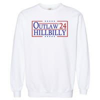 Trump Vance 24 Outlaw Hillbilly Us Flag Vintage Garment-Dyed Sweatshirt