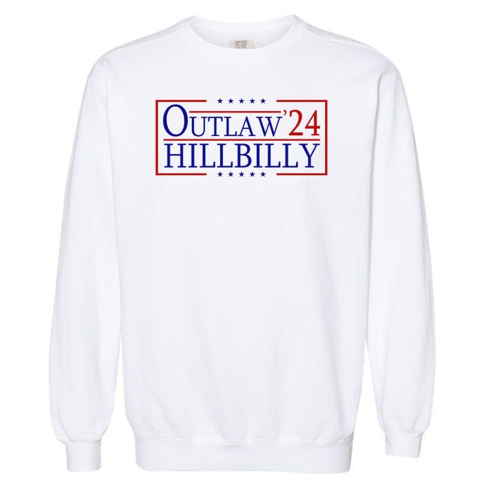 Trump Vance 24 Outlaw Hillbilly Us Flag Vintage Garment-Dyed Sweatshirt