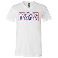 Trump Vance 24 Outlaw Hillbilly Us Flag Vintage V-Neck T-Shirt