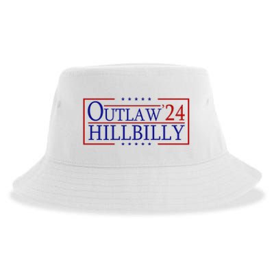 Trump Vance 24 Outlaw Hillbilly Us Flag Vintage Sustainable Bucket Hat