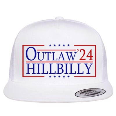 Trump Vance 24 Outlaw Hillbilly Us Flag Vintage Flat Bill Trucker Hat