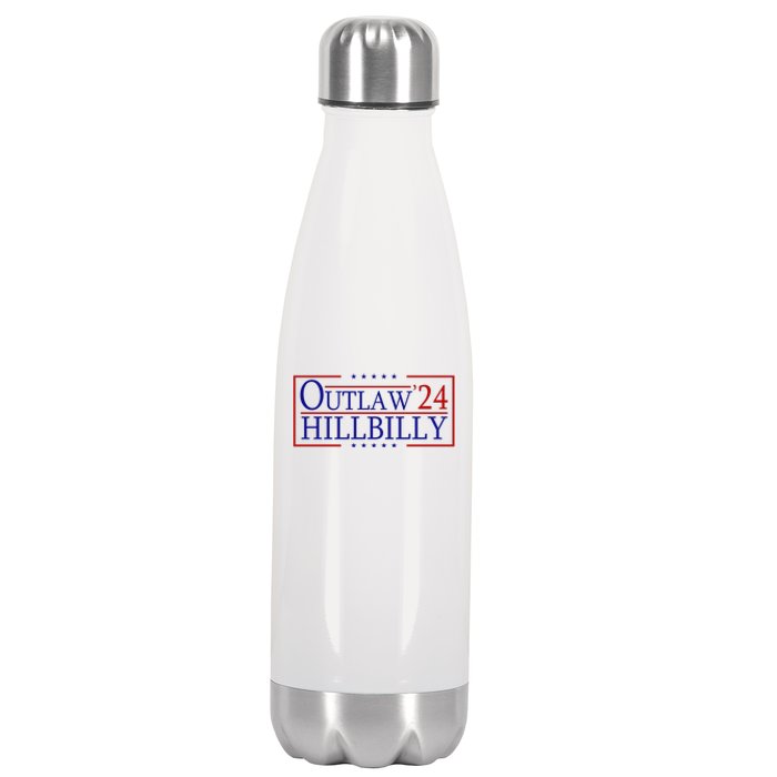 Trump Vance 24 Outlaw Hillbilly Us Flag Vintage Stainless Steel Insulated Water Bottle