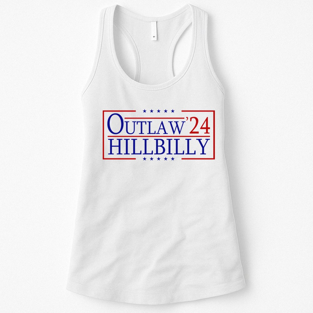 Trump Vance 24 Outlaw Hillbilly Us Flag Vintage Womens Tank Top