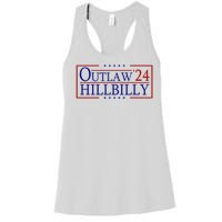 Trump Vance 24 Outlaw Hillbilly Us Flag Vintage Women's Racerback Tank