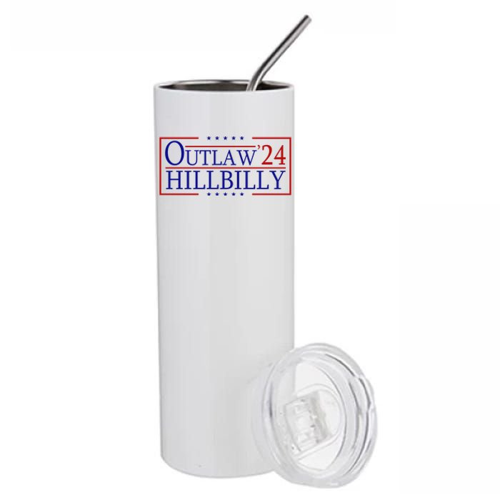 Trump Vance 24 Outlaw Hillbilly Us Flag Vintage Stainless Steel Tumbler