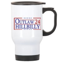 Trump Vance 24 Outlaw Hillbilly Us Flag Vintage Stainless Steel Travel Mug