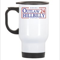 Trump Vance 24 Outlaw Hillbilly Us Flag Vintage Stainless Steel Travel Mug